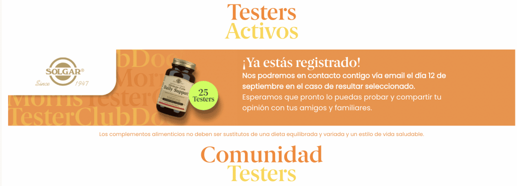 respuesta al estar ya registrado en el sorteo